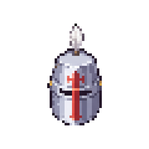 Crusader Greathelm — Pixel Art Headgear
