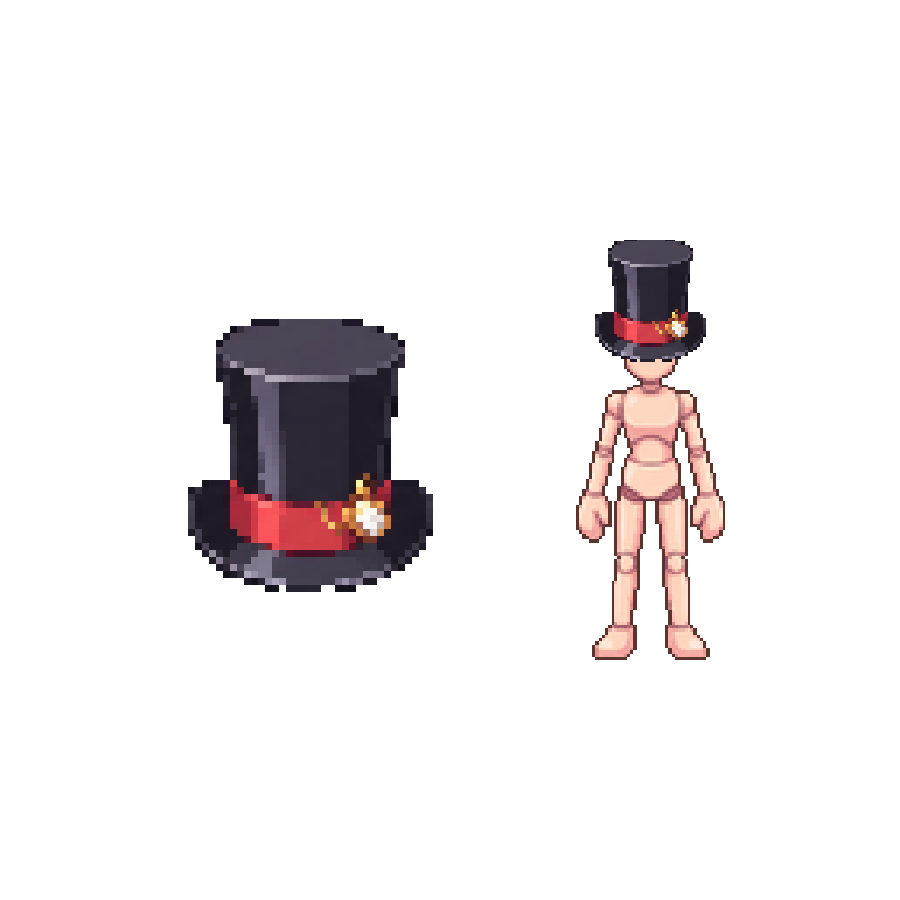Gentleman Top Hat — Pixel Art Headgear