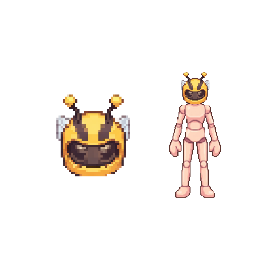 Buzzwing Bee Helm — Pixel Art Headgear