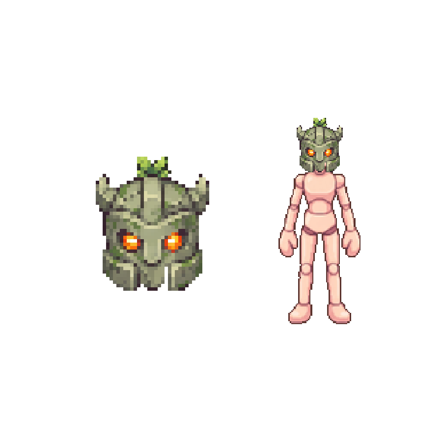 Stoneheart Golem Helm — Pixel Art Headgear
