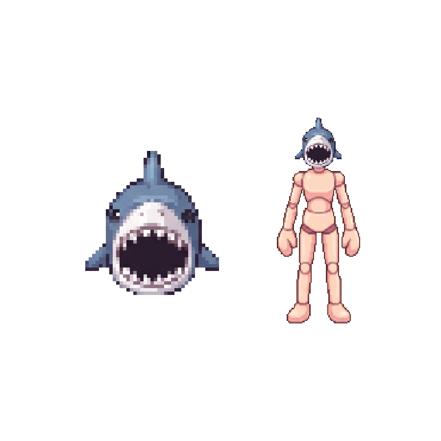 Reefjaw Shark Helm — Pixel Art Headgear