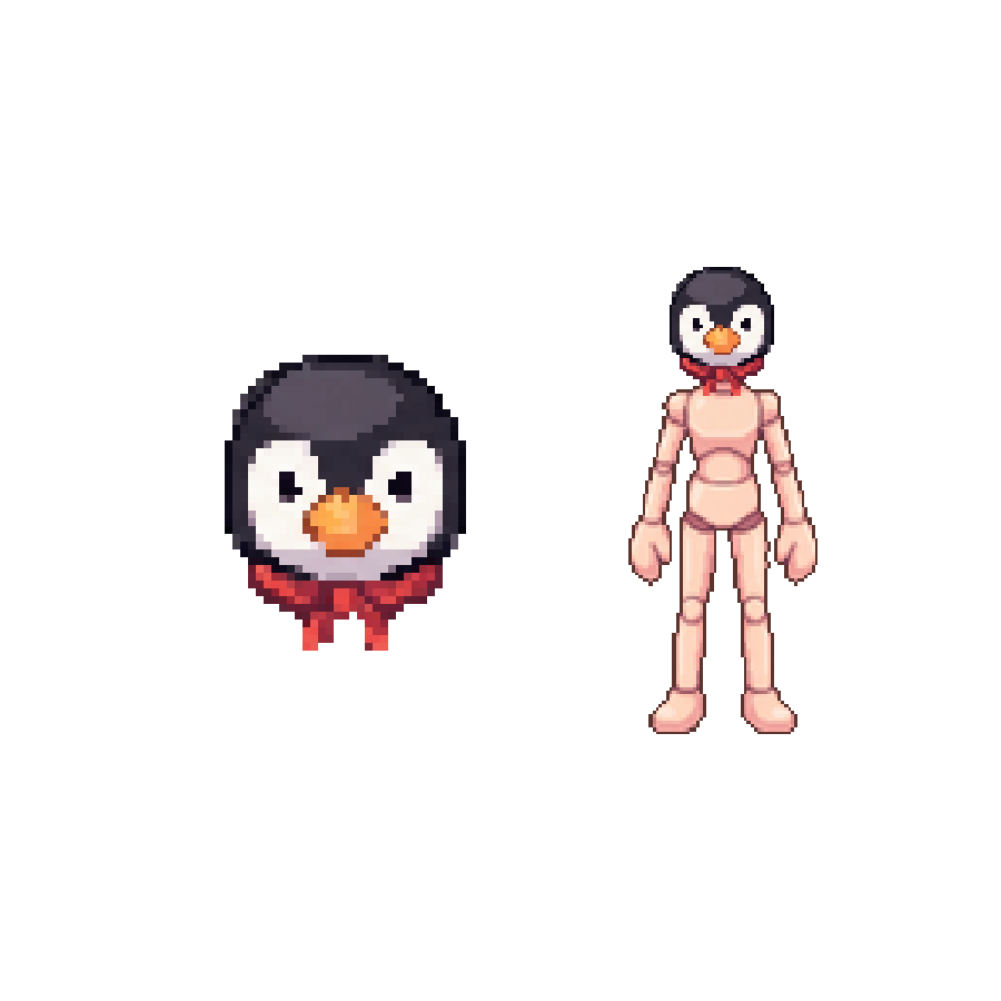 Waddle Penguin Hat — Pixel Art Headgear