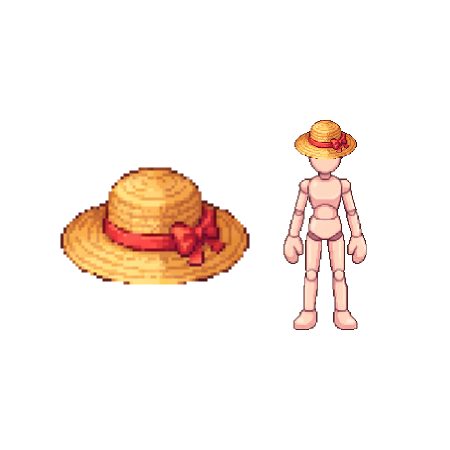 Sunfield Straw Hat — Pixel Art Headgear